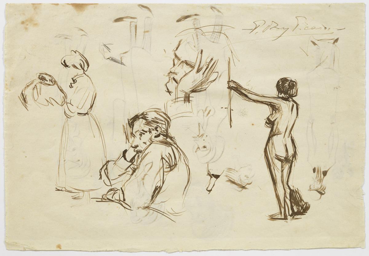 El padre del artista y croquis diversos