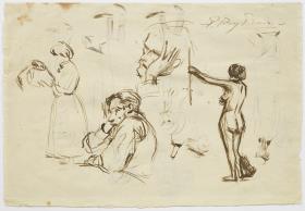 El padre del artista y croquis diversos