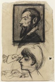 Cabeza de hombre al estilo de El Greco y otros croquis