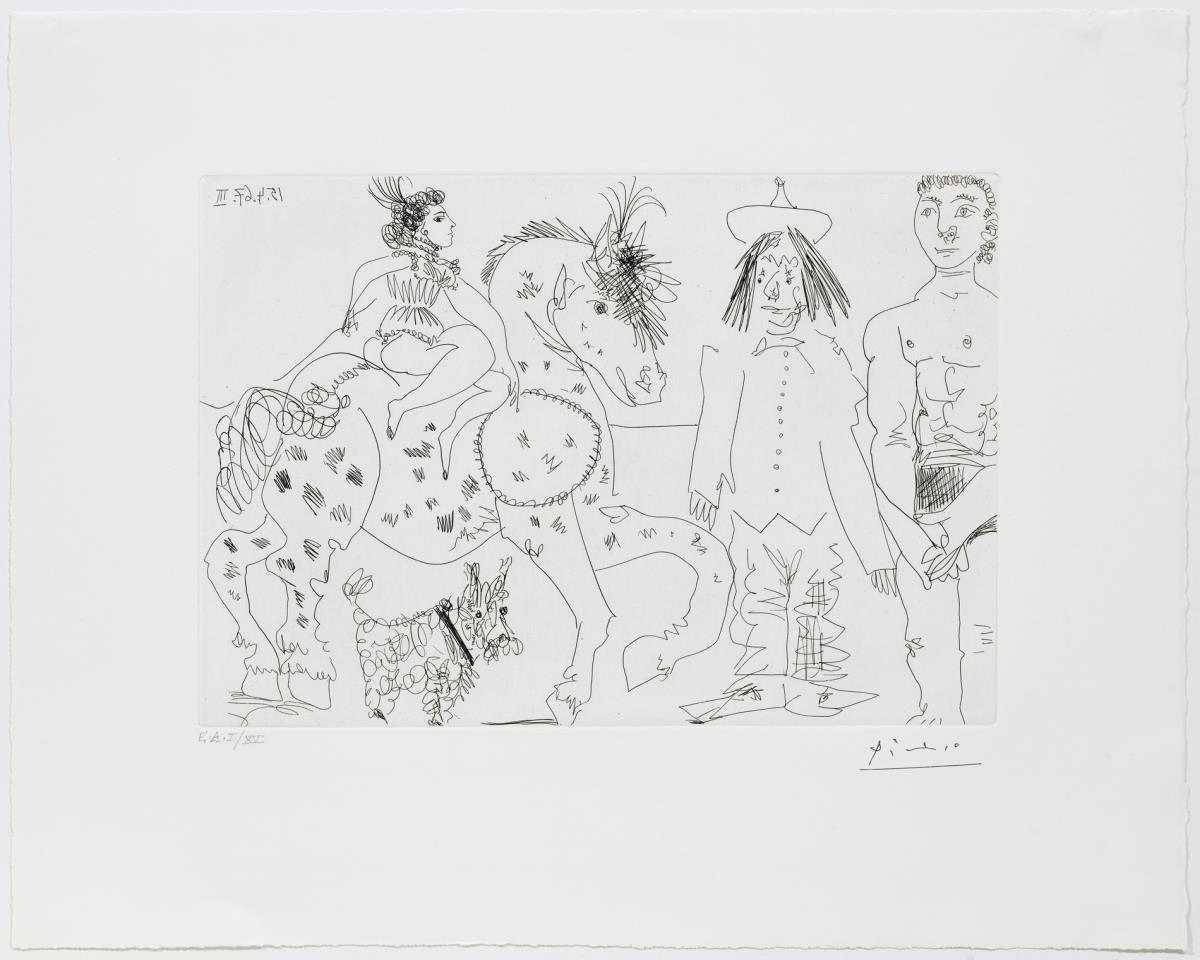 At the Circus. Dark-Haired Horsewoman