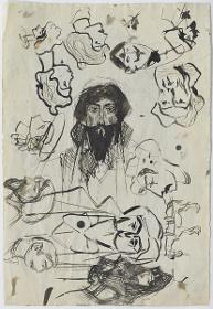 Home amb barba, i altres croquis