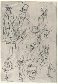 Estudi i caricatures d'homes