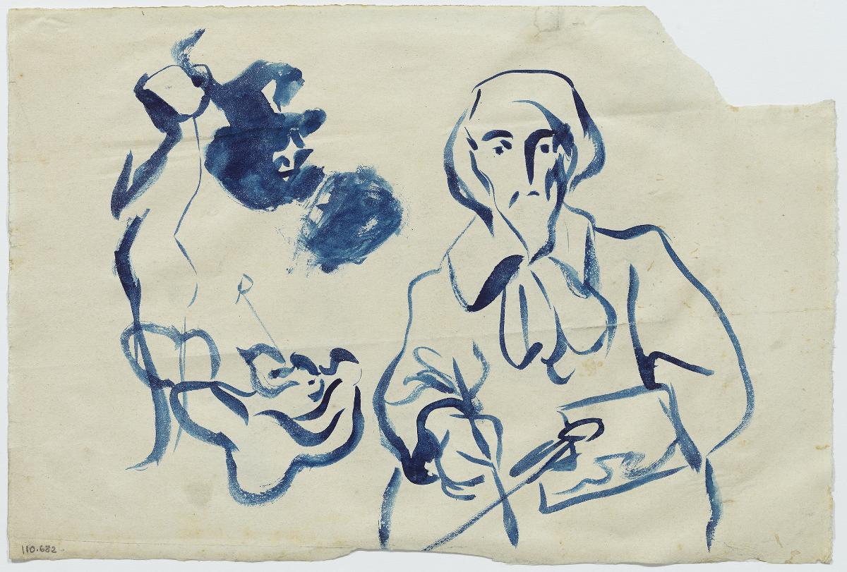 Pintor, nu femení i caps