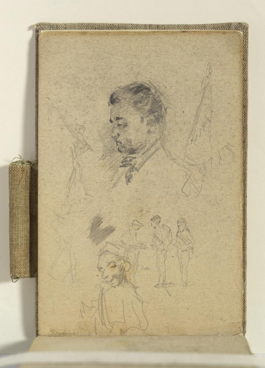 Bust d'home i estudi de soldats