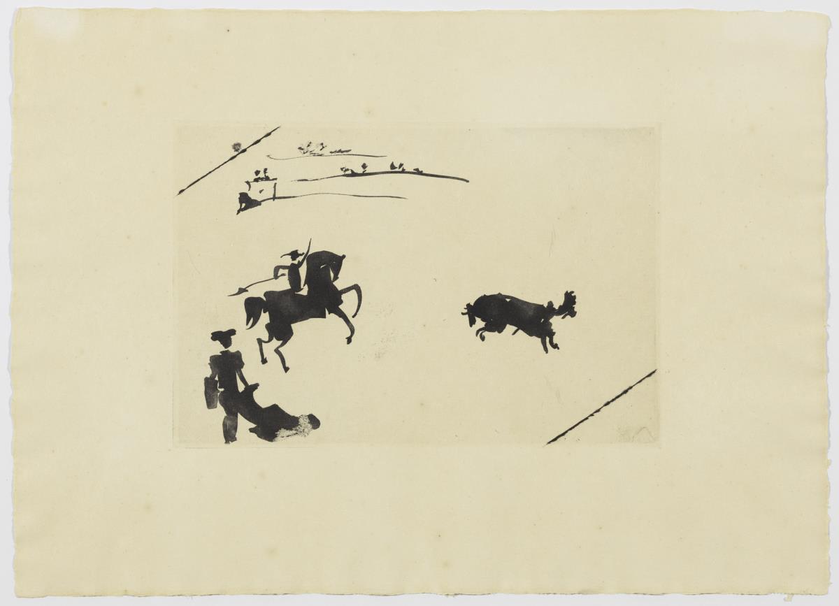 "Citando al toro con el rejón"