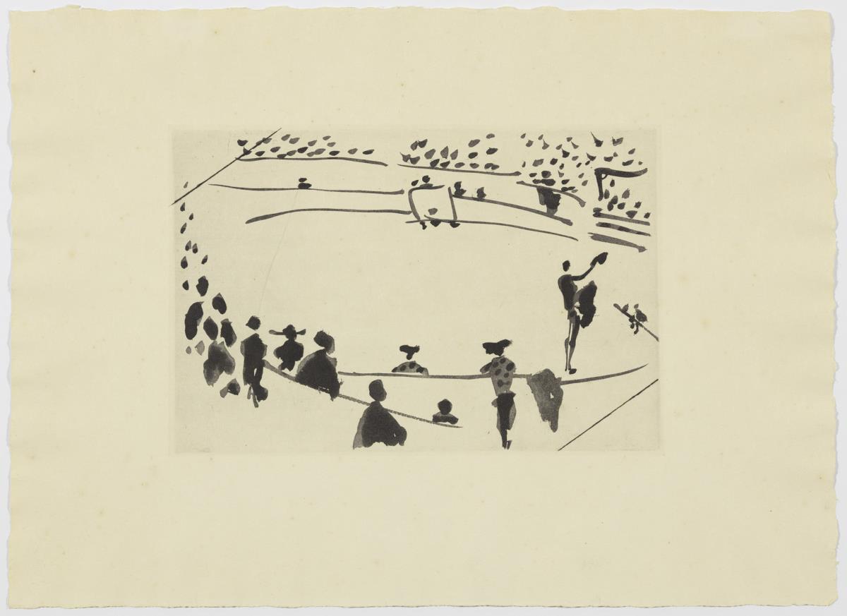 "El matador brinda la muerte del toro"