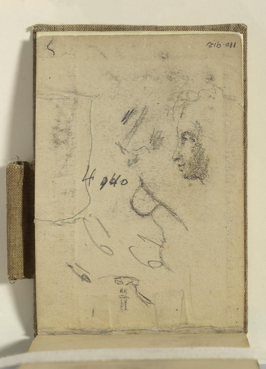 Cap de dona i anotacions manuscrites