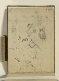 Cap de dona i anotacions manuscrites