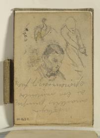 Bust d'home, estudi de cossos i anotacions manuscrites