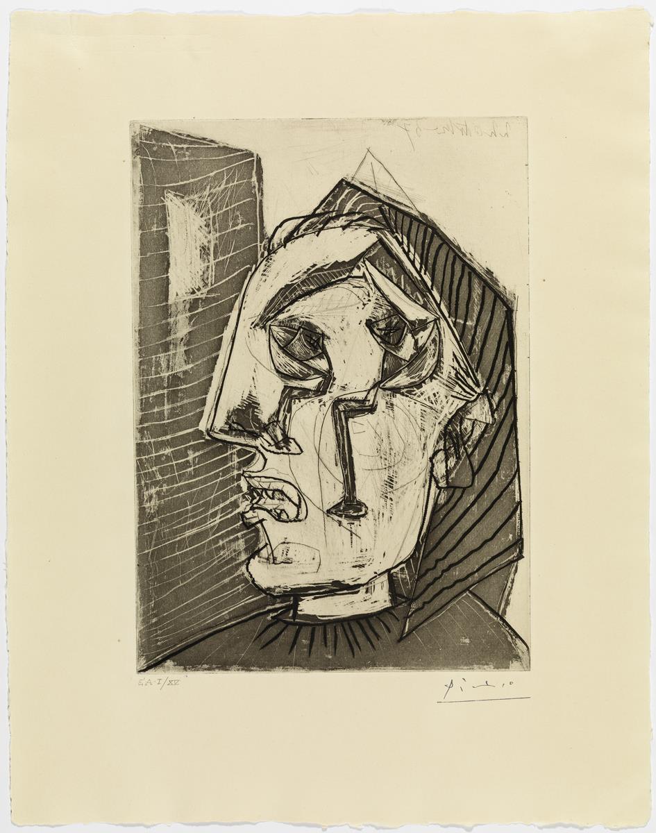 Weeping Woman in front of a Wall