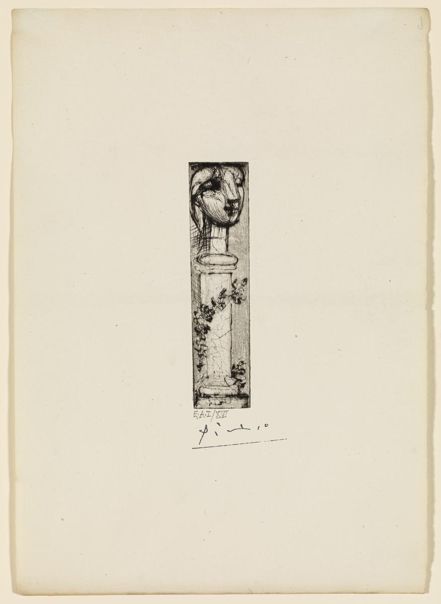 Monumento. Cabeza de Marie-Thérèse sobre un pedestal