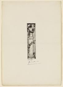 Monumento. Cabeza de Marie-Thérèse sobre un pedestal