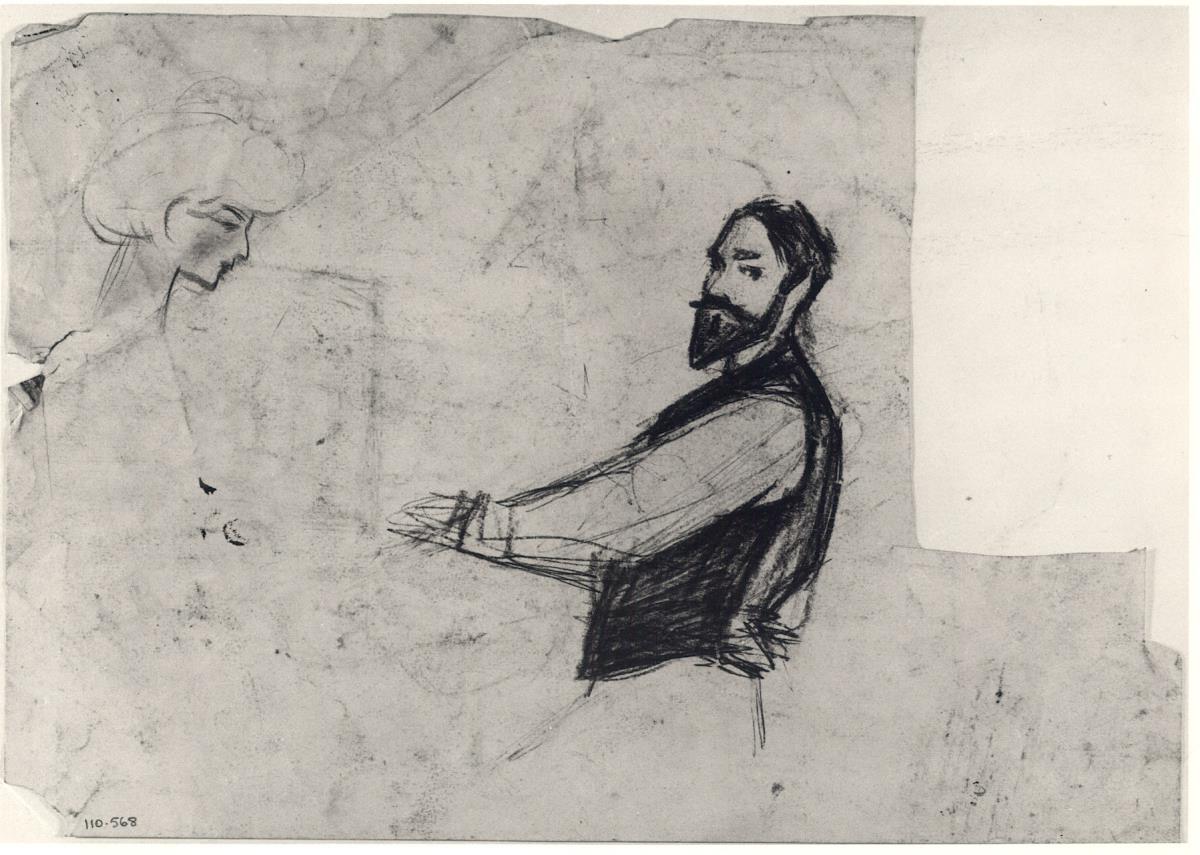 Bust of a Man in Waistcoat, and Head of Woman