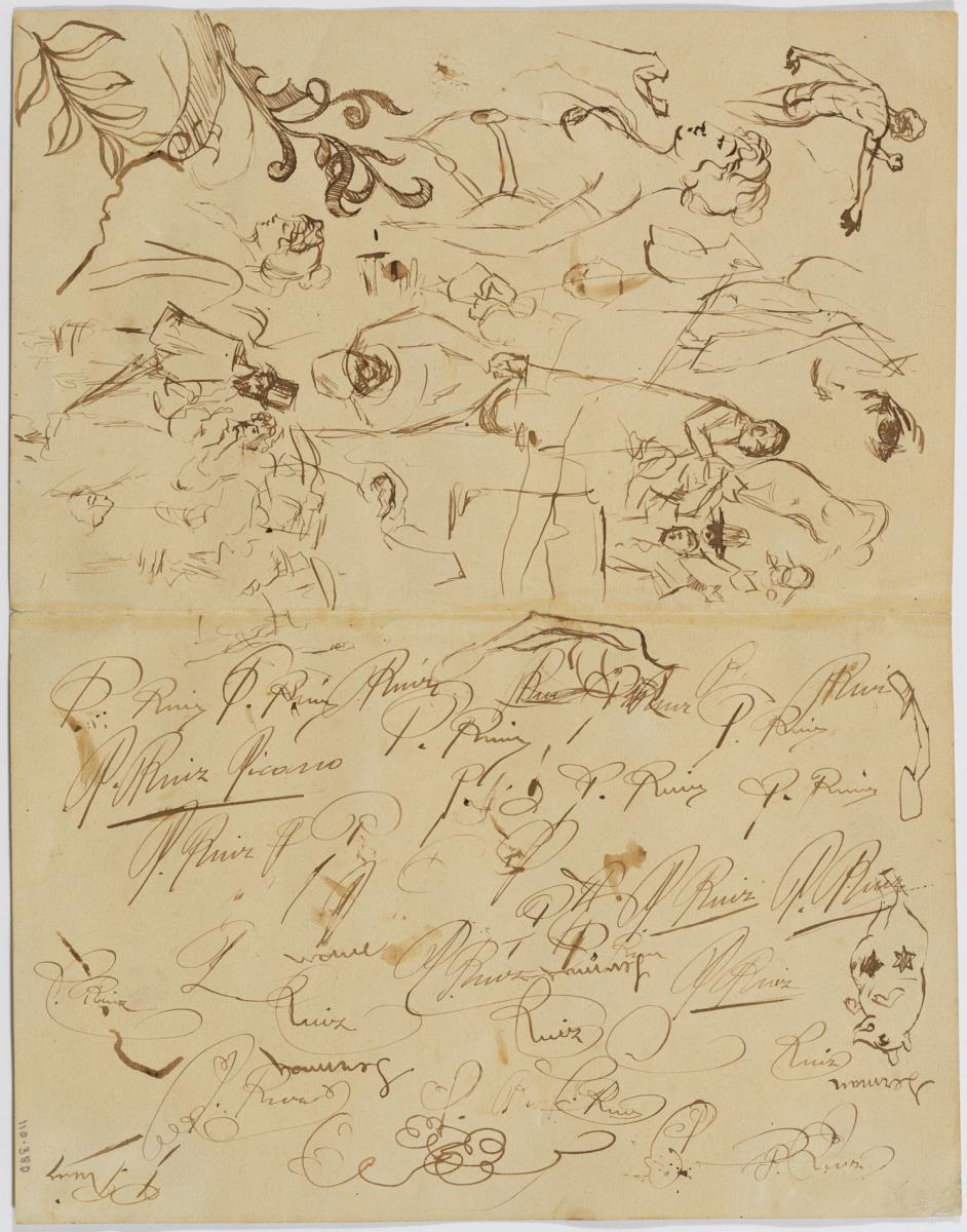 Study for "Leaving the Theatre" and Other Sketches