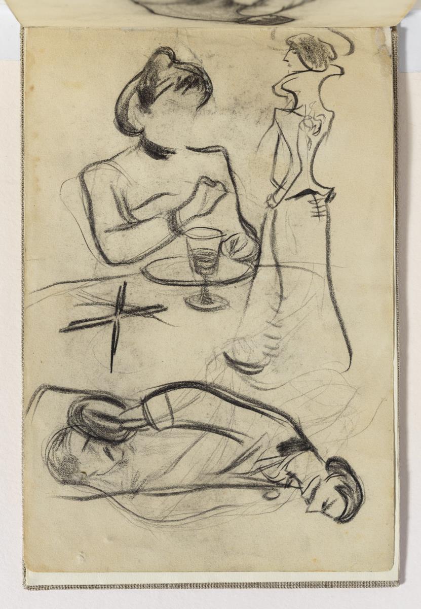 Lola, hermana del artista, y estudio de figuras