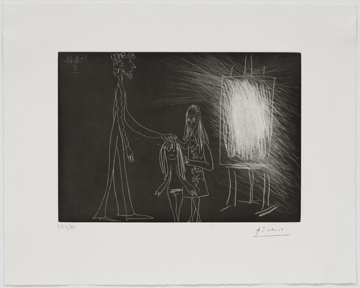 Piero Crommelynck con su mujer y su hija, en el taller. II