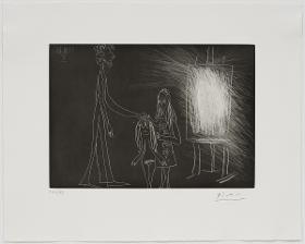 Piero Crommelynck con su mujer y su hija, en el taller. II