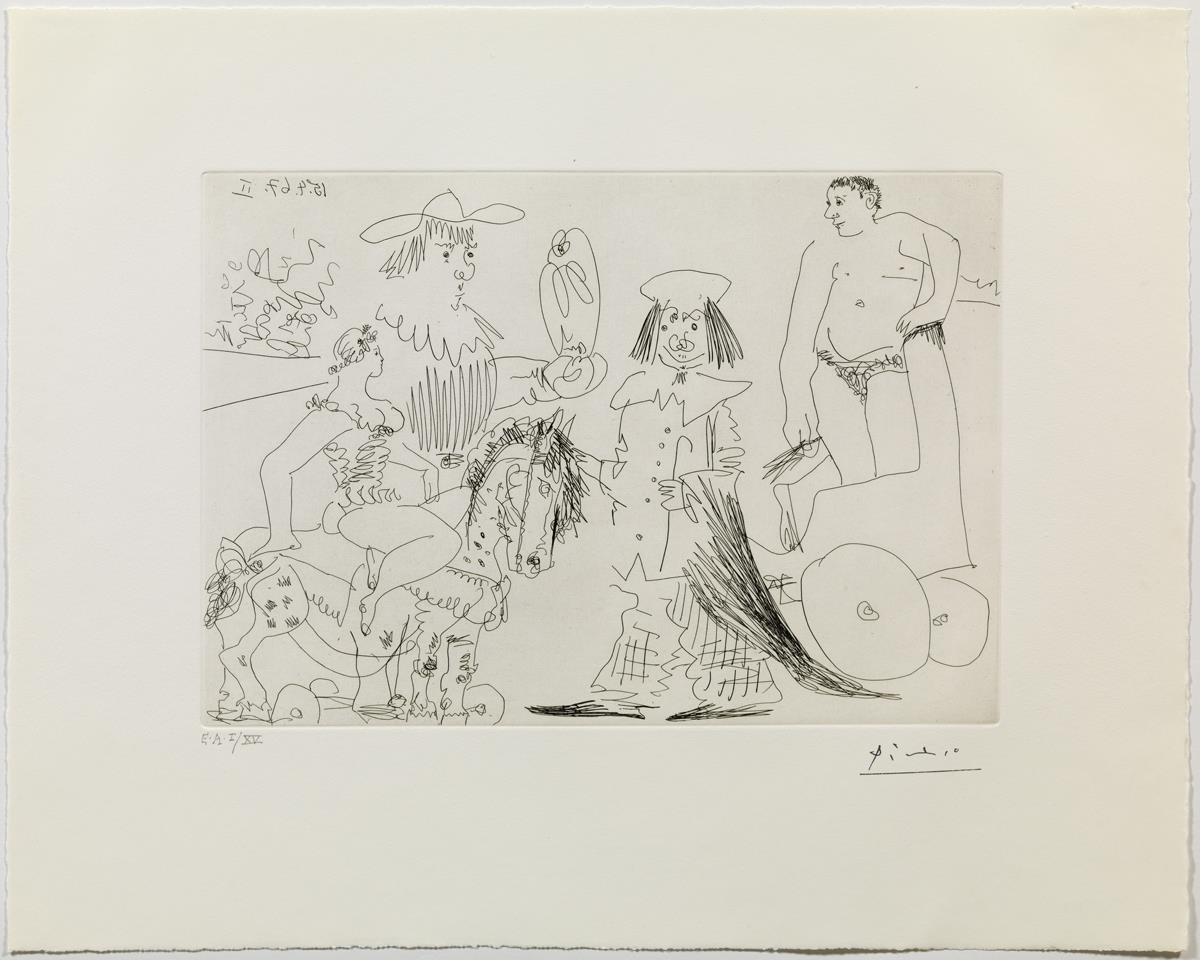 At the Circus. Blonde Horsewoman