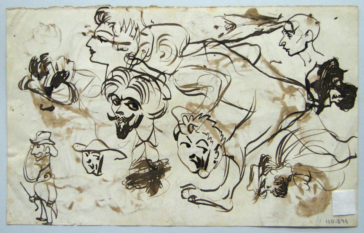 Anciano corriendo y otras caricaturas