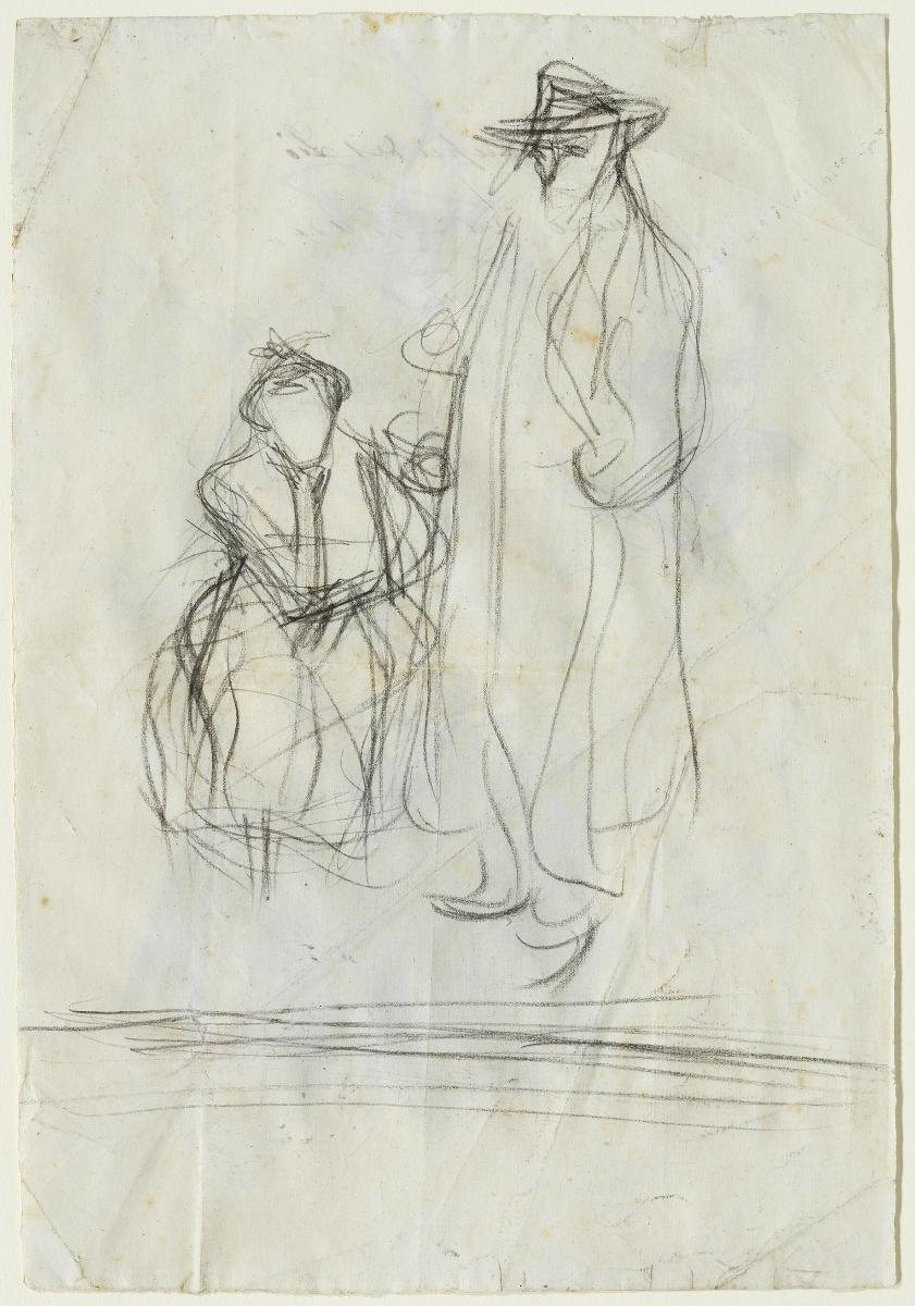 El padre del artista y mujer