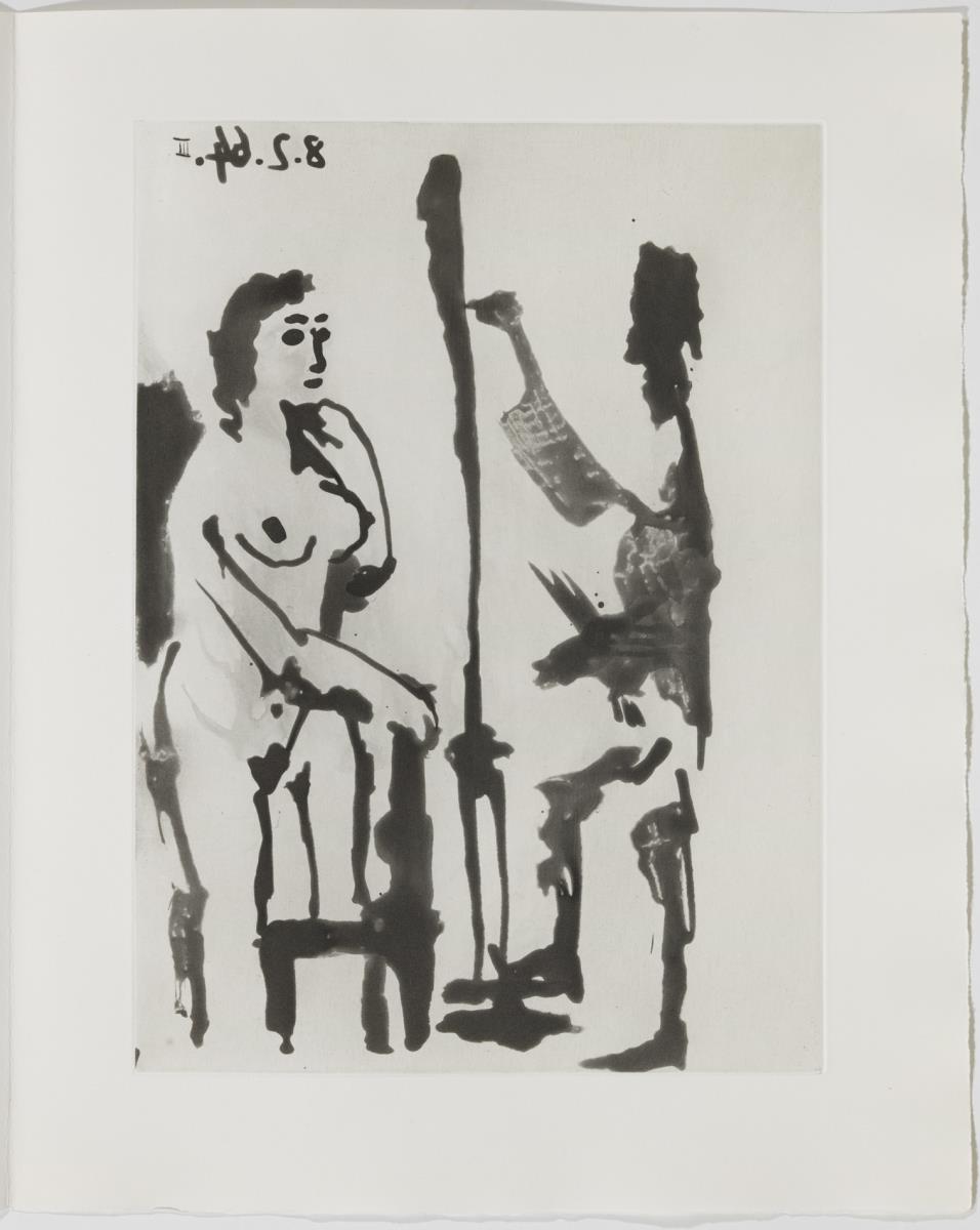 Painter and Model Leaning on Her Elbow