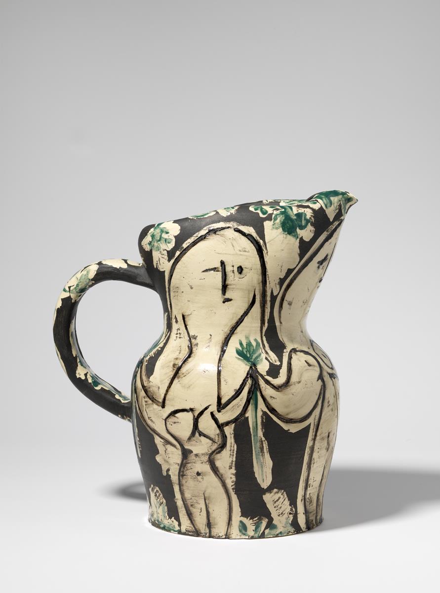 Three Nudes on Dark Ground