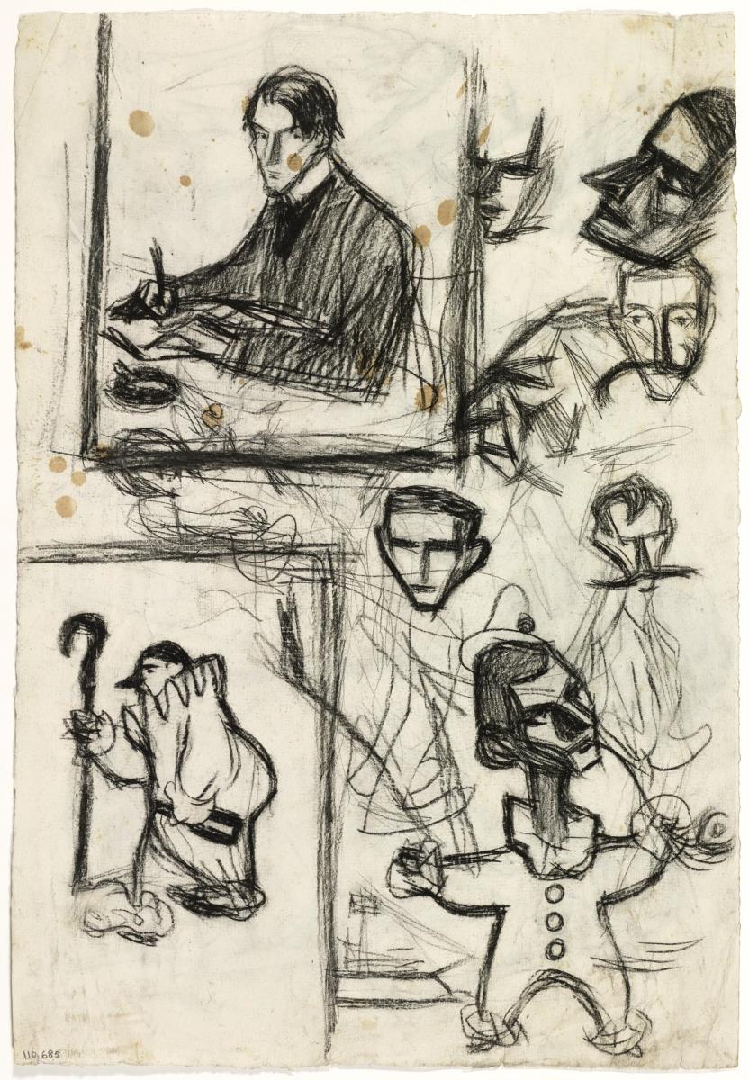 Daniel Masgoumiery dibujando, y caricaturas