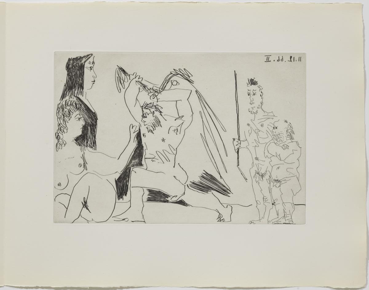 Angry Bearded Man, with Two Indifferent Women and Two Spectators