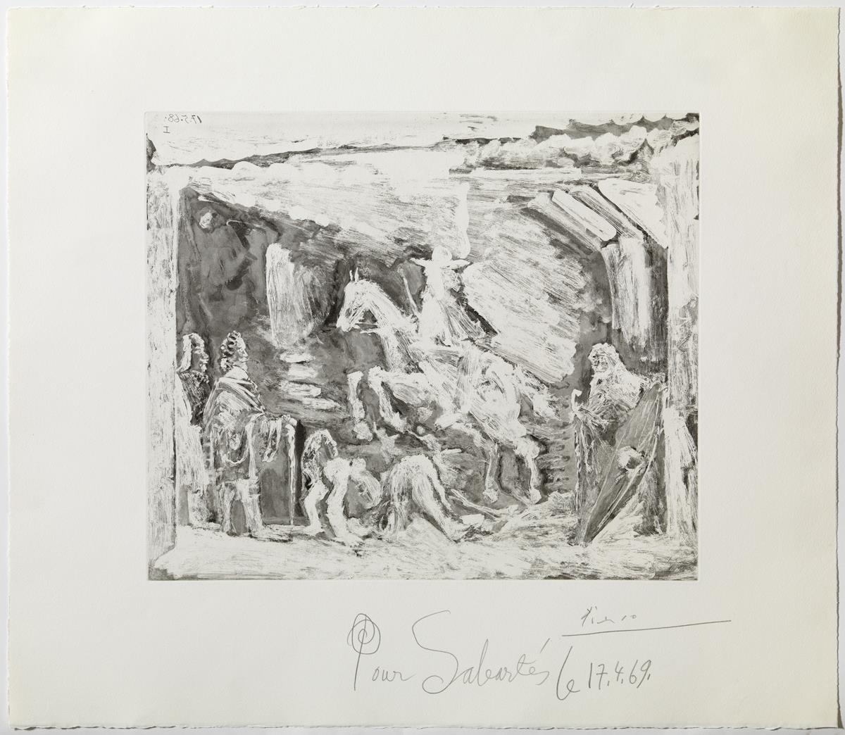 Rapto, con la Celestina, rufián, prostituta y señor con su criado