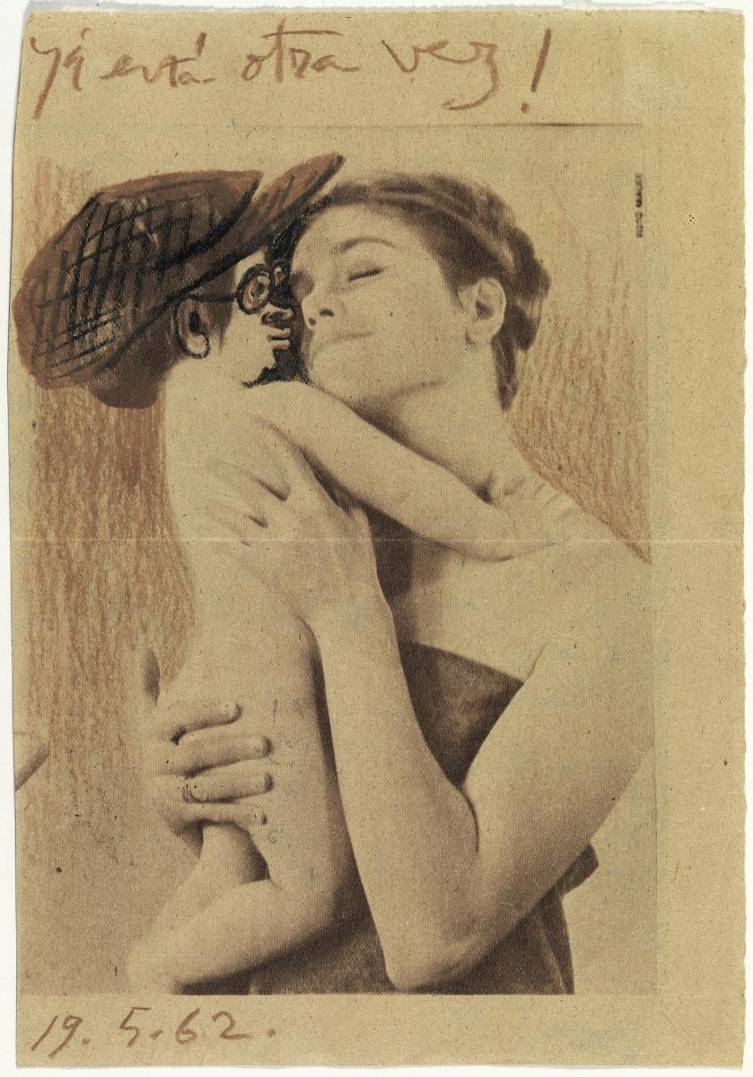 Composició humorística. Jaume Sabartés com un nen i Teresa Gimpera