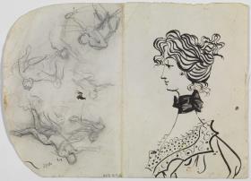 Busto de mujer y otros croquis