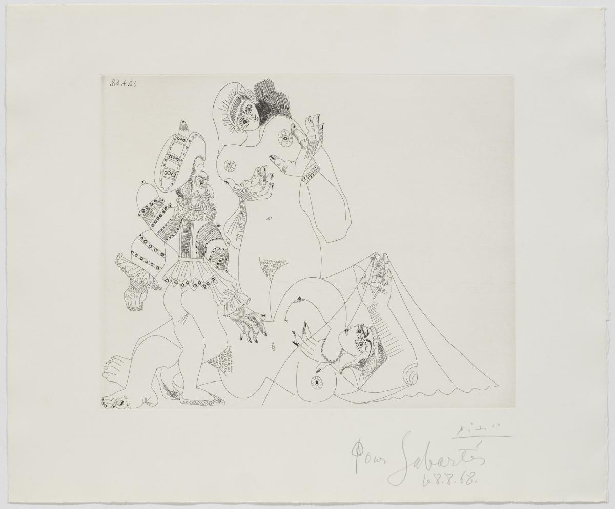 Pulcinella amb dues dones