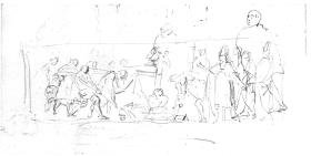Boceto de escena religiosa<br>