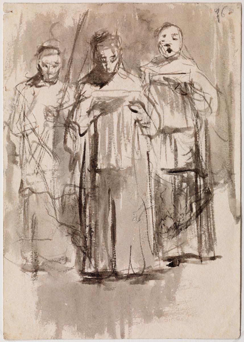 Tres monaguillos cantando