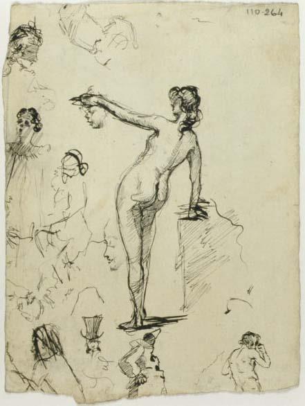 Mujer desnuda y otros croquis