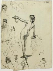 Dona nua i altres croquis