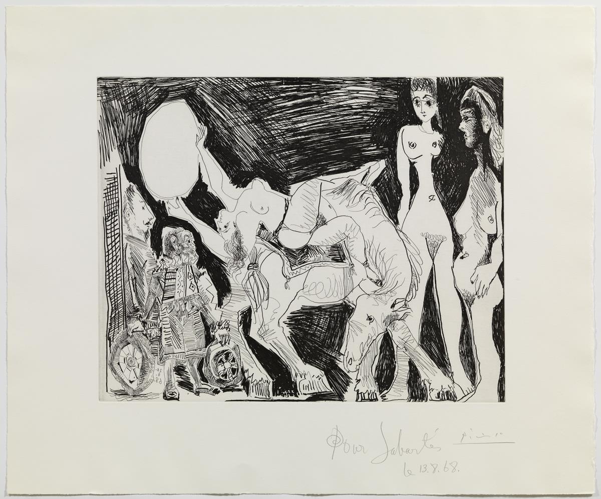 Circus: Horsewoman, Women and Spectators, Including a Disguised Mechanic