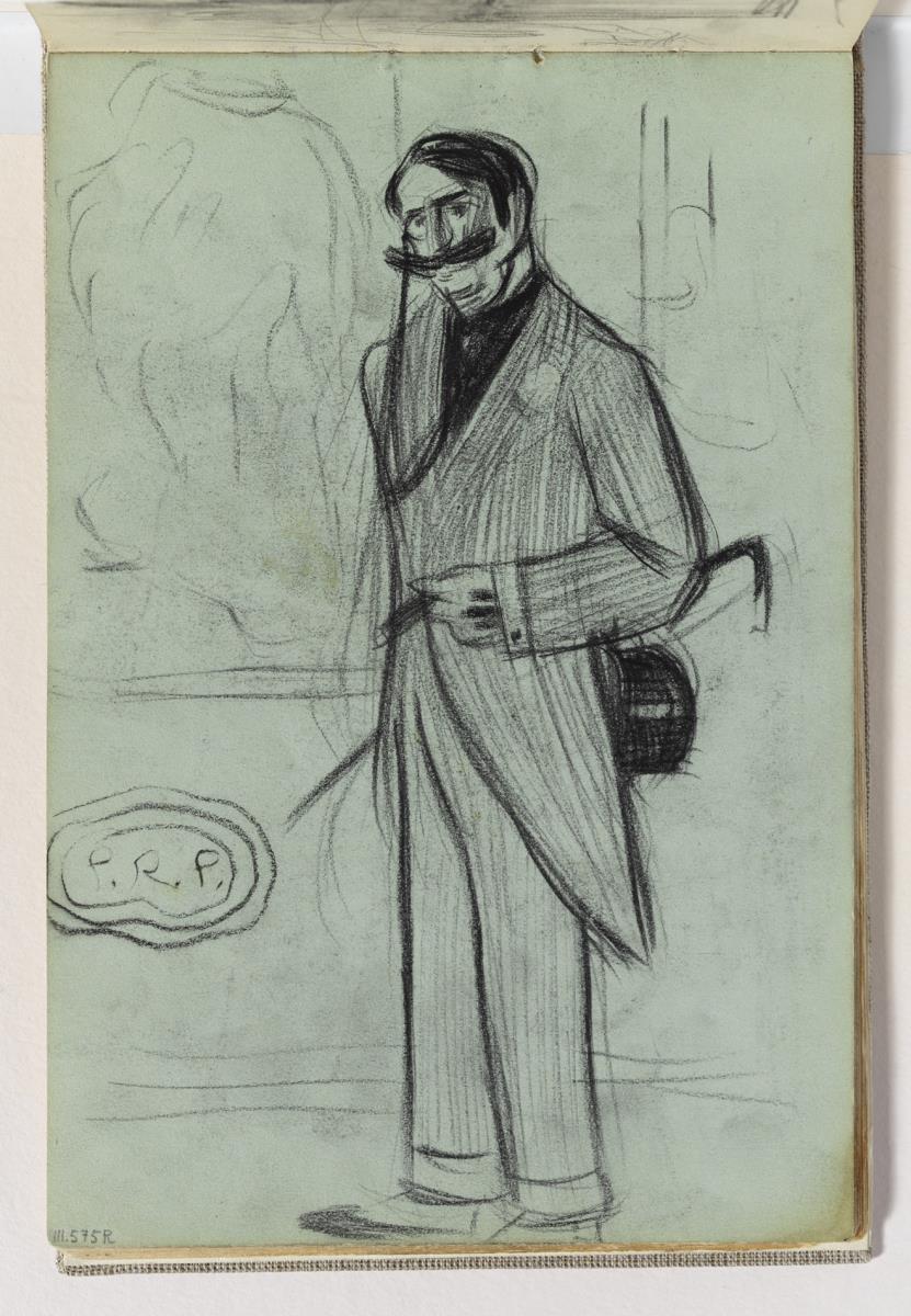 Hombre en una exposición