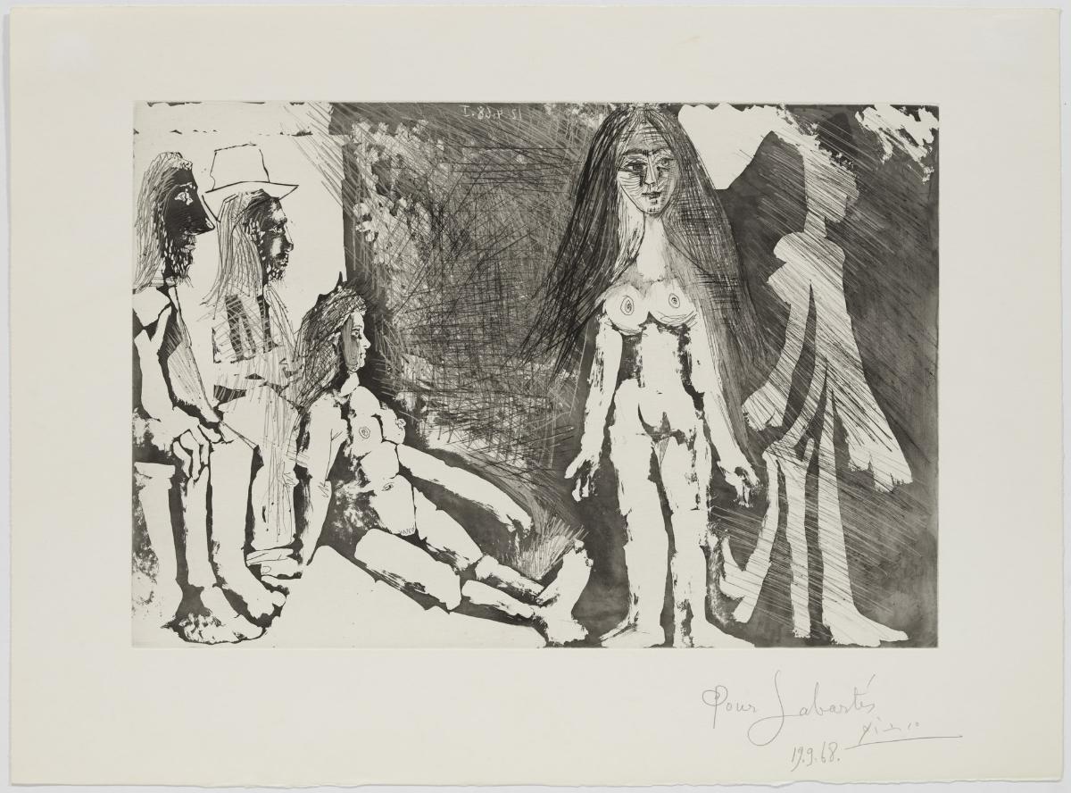 Young Girl Observed by an Old Woman and Two Men, One of Them a Gypsy