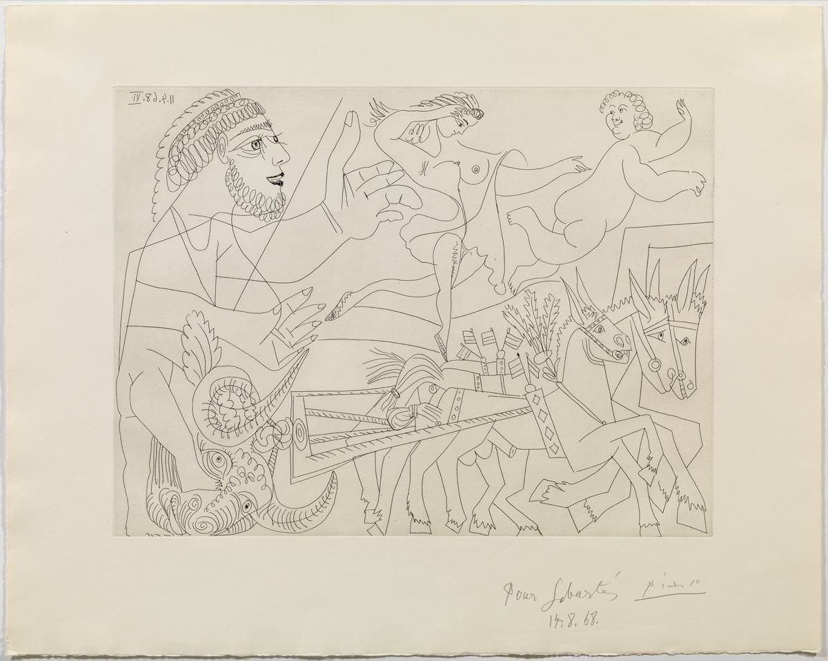 Dragging the Bull, with Horsewoman and Putto