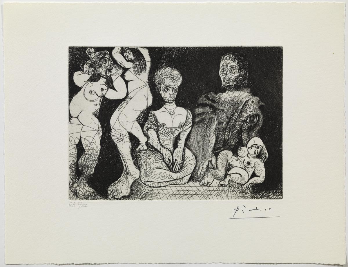 A Sculptor's Funeral Monument, His Wife, His Heraldic Dove and a Sculpture, and Bacchants