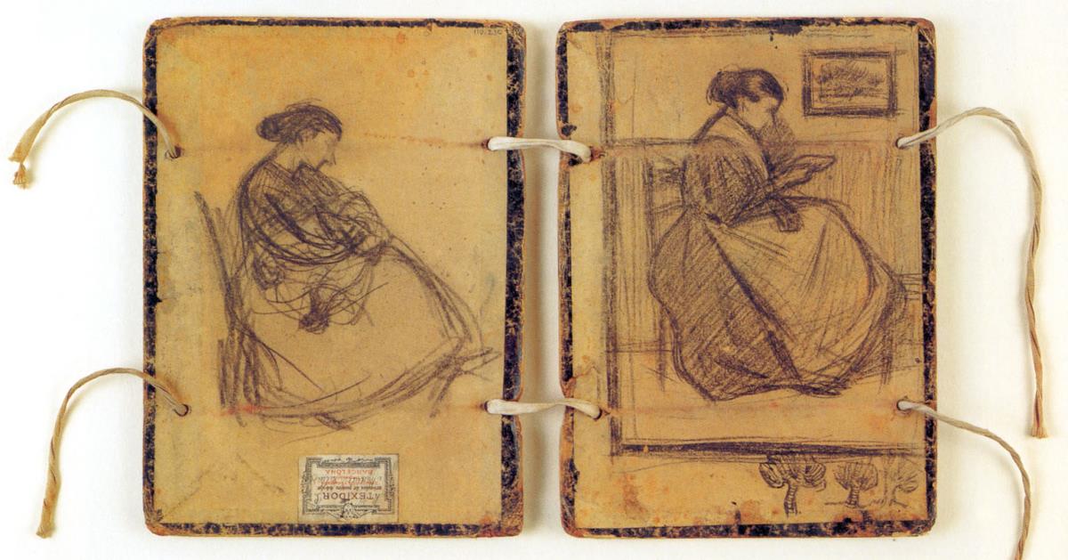 Dos apuntes de mujer sentada