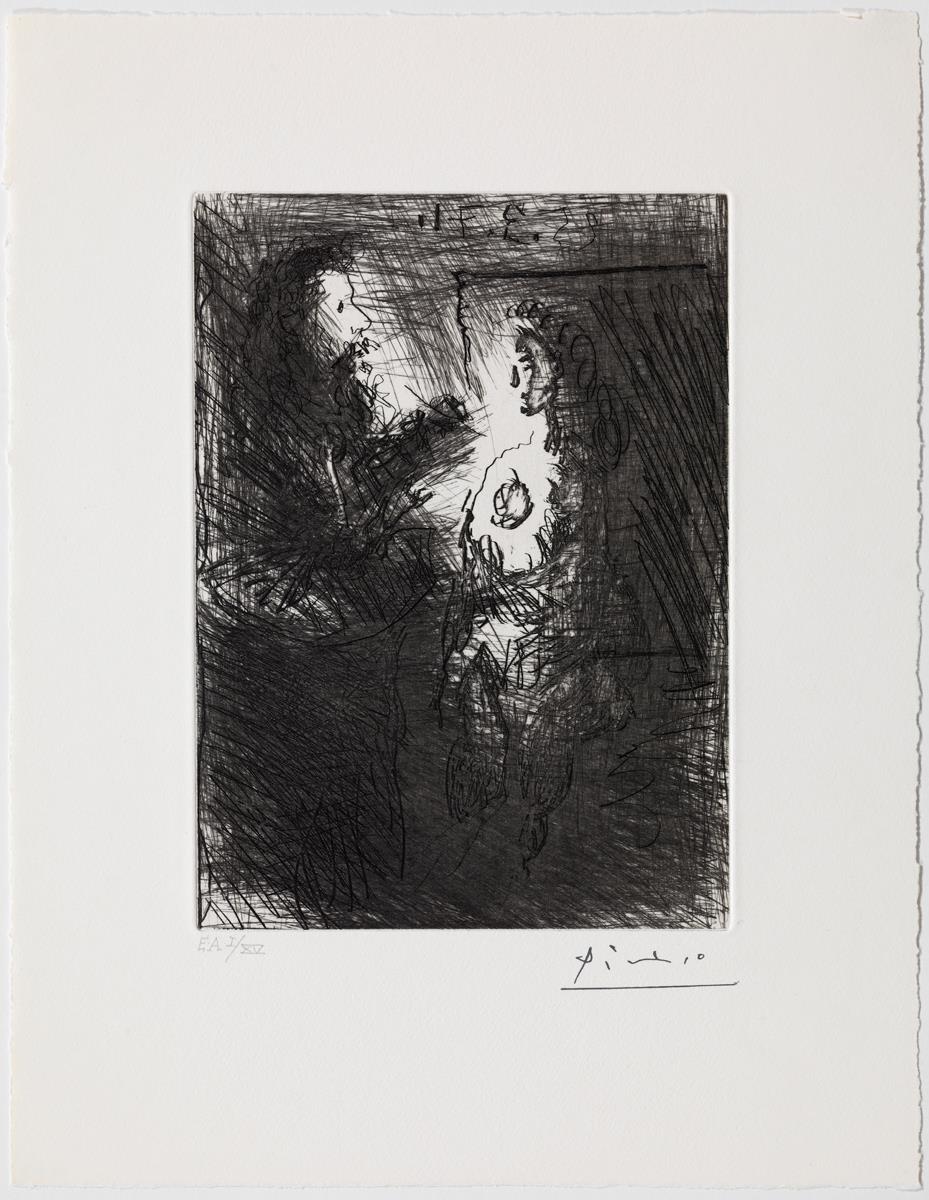 A Painter's Nocturnal Reverie. The Painted Woman Comes out of the Canvas