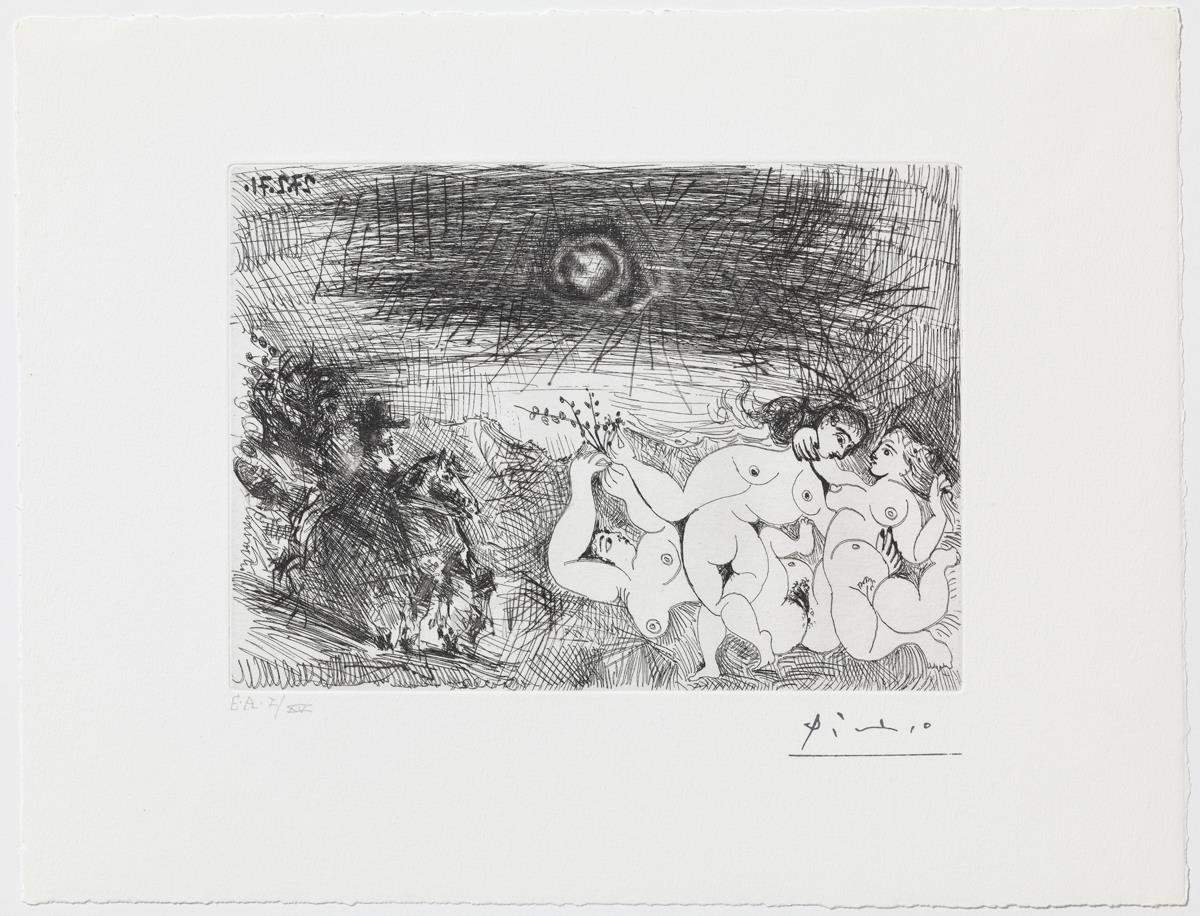 Cavalier Coming upon Women Dancing by the Light of the Moon