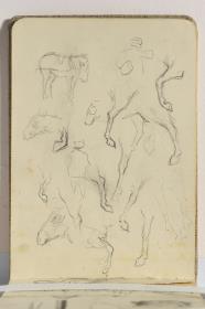 Estudio de hombres y caballos