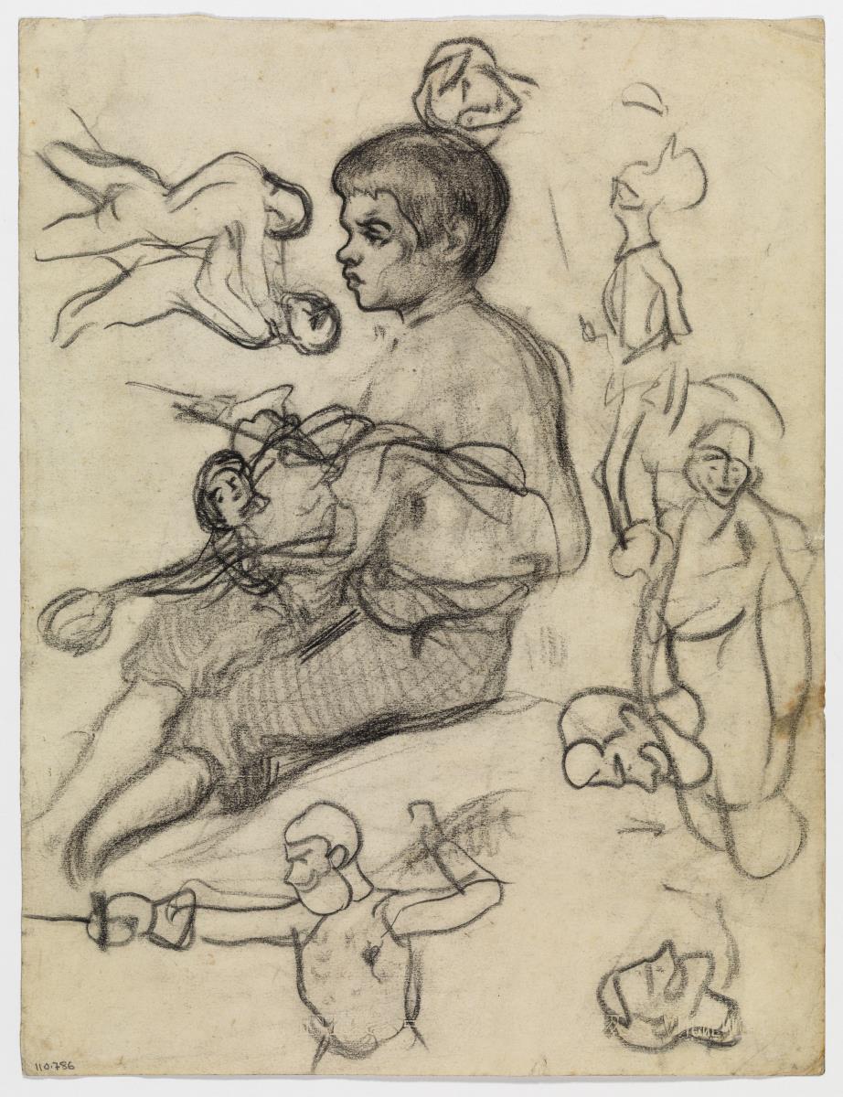 Niño y diversos apuntes de figuras