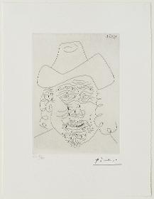 Cabeza rembranesca (Rembrandt con sombrero blando)