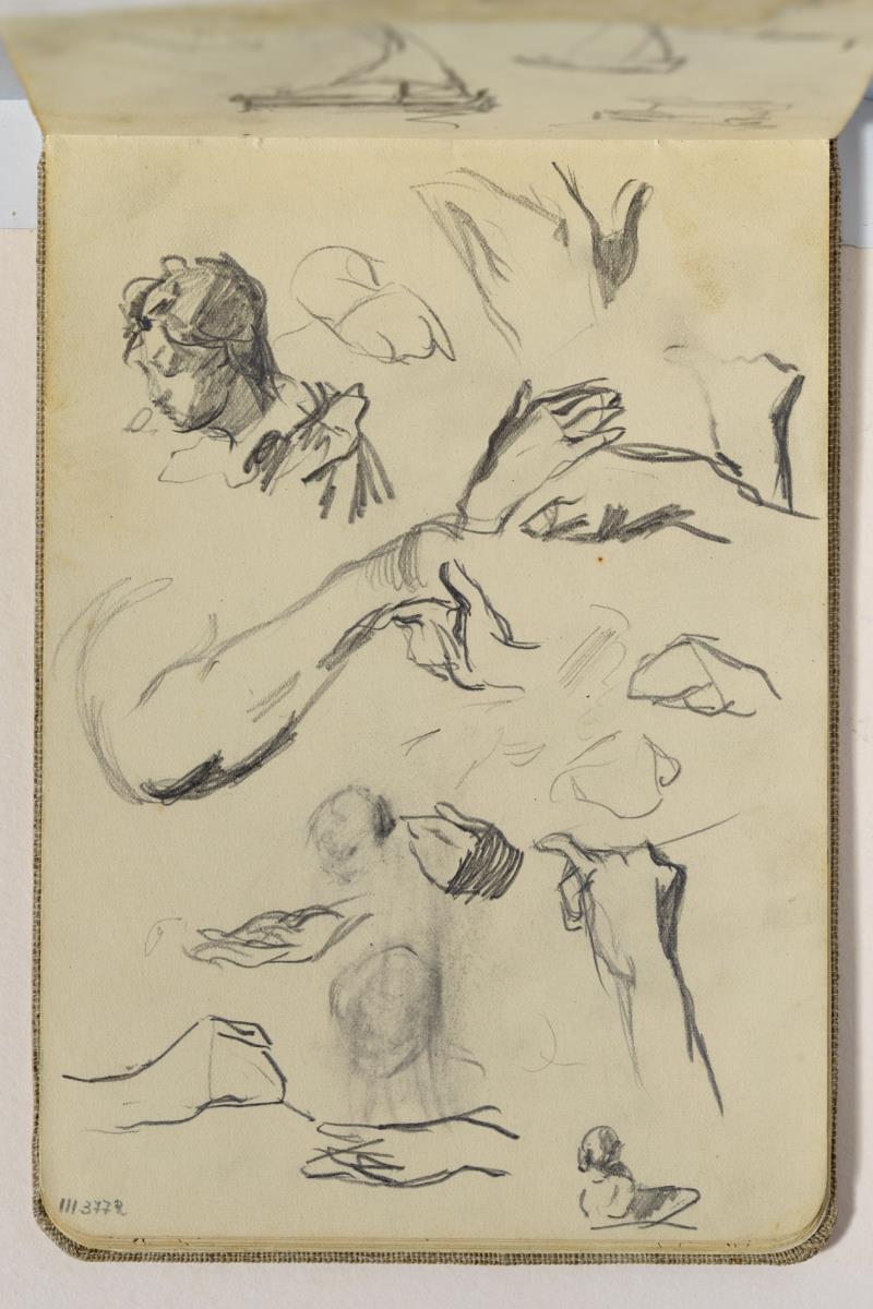 Estudi de mans i bust femení