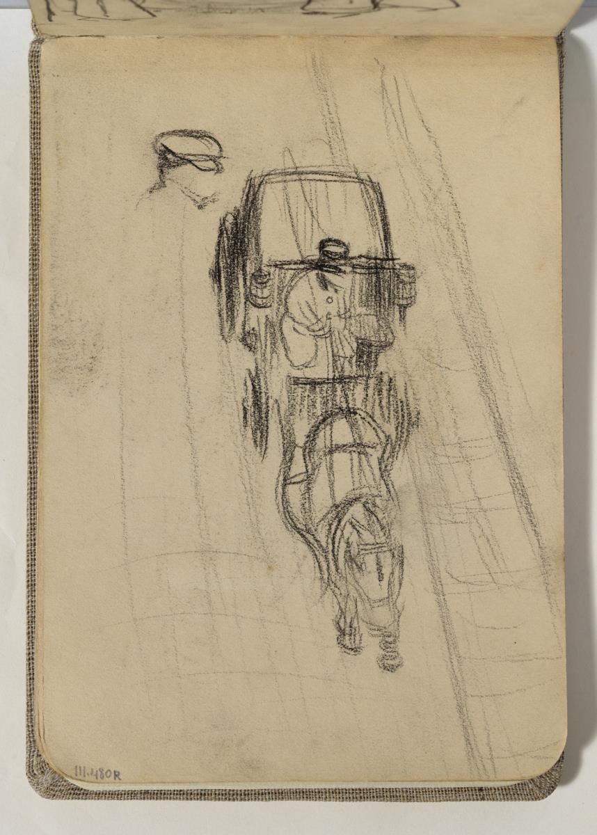 Carruaje de caballos y estudio del cochero