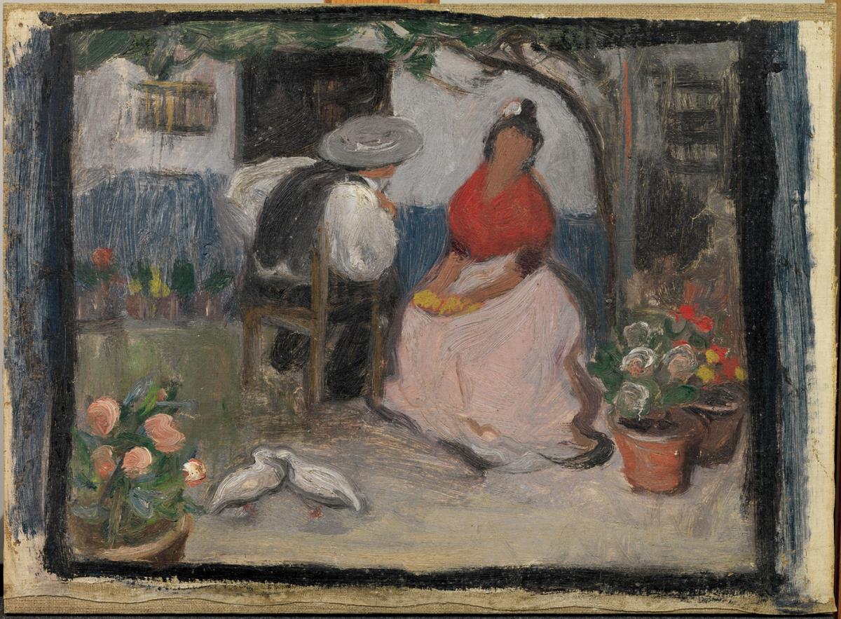 Pareja en un patio andaluz